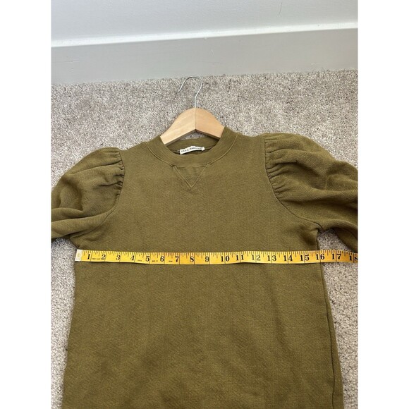 ULLA JOHNSON Philo Pullover Fatigue Green Puff Sleeves Pullover Size P X-Small - Picture 12 of 13